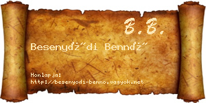 Besenyődi Bennó névjegykártya